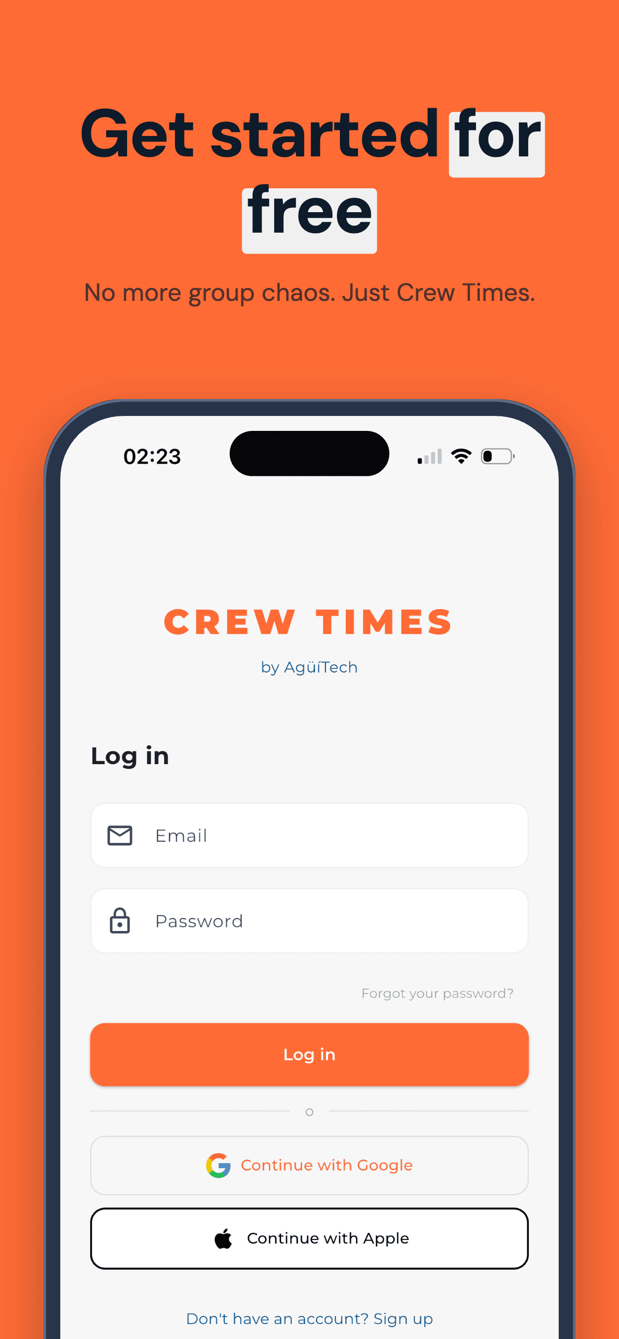 Inicio de sesión de Crew Times